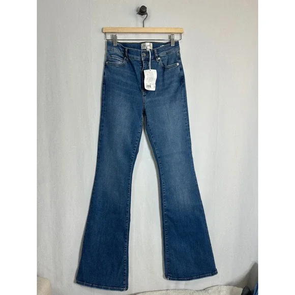 NWT - FRAME Le High Flare Jeans Mermaid Blue High Rise Flare Leg LHF630 Size 26 - Picture 4 of 9
